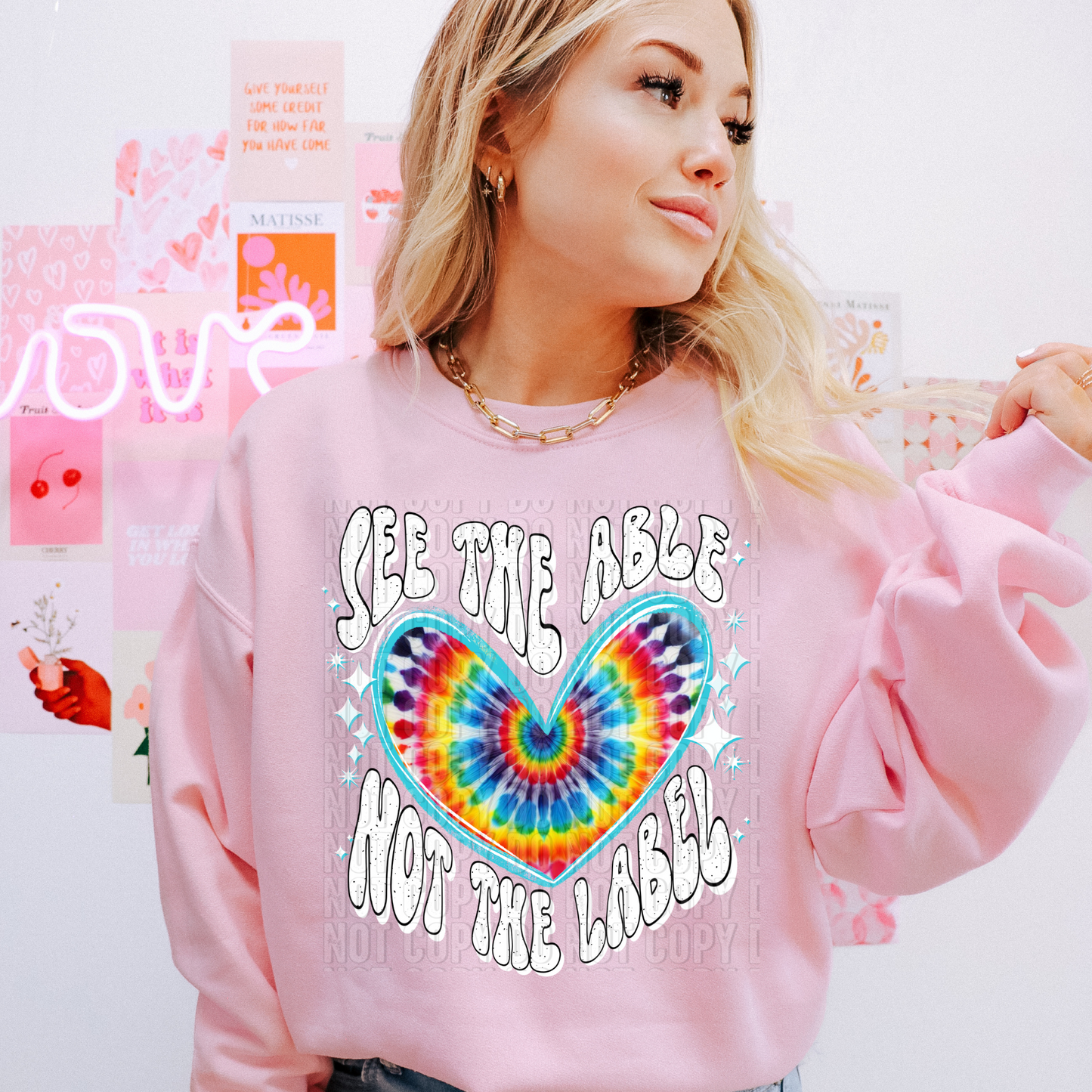 See the able Not the label ( White letters & Tie Dye )