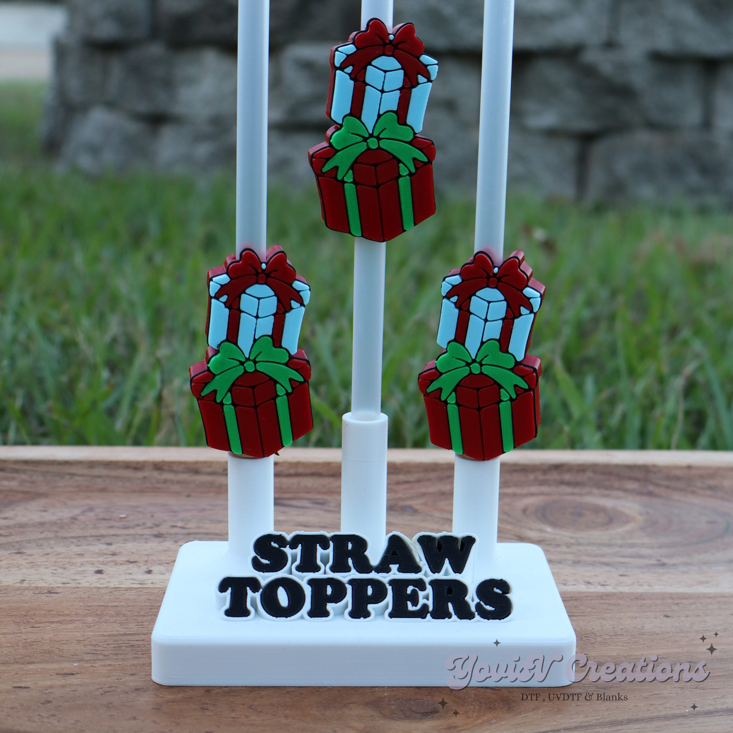 Stacked Presents Straw Stoppers