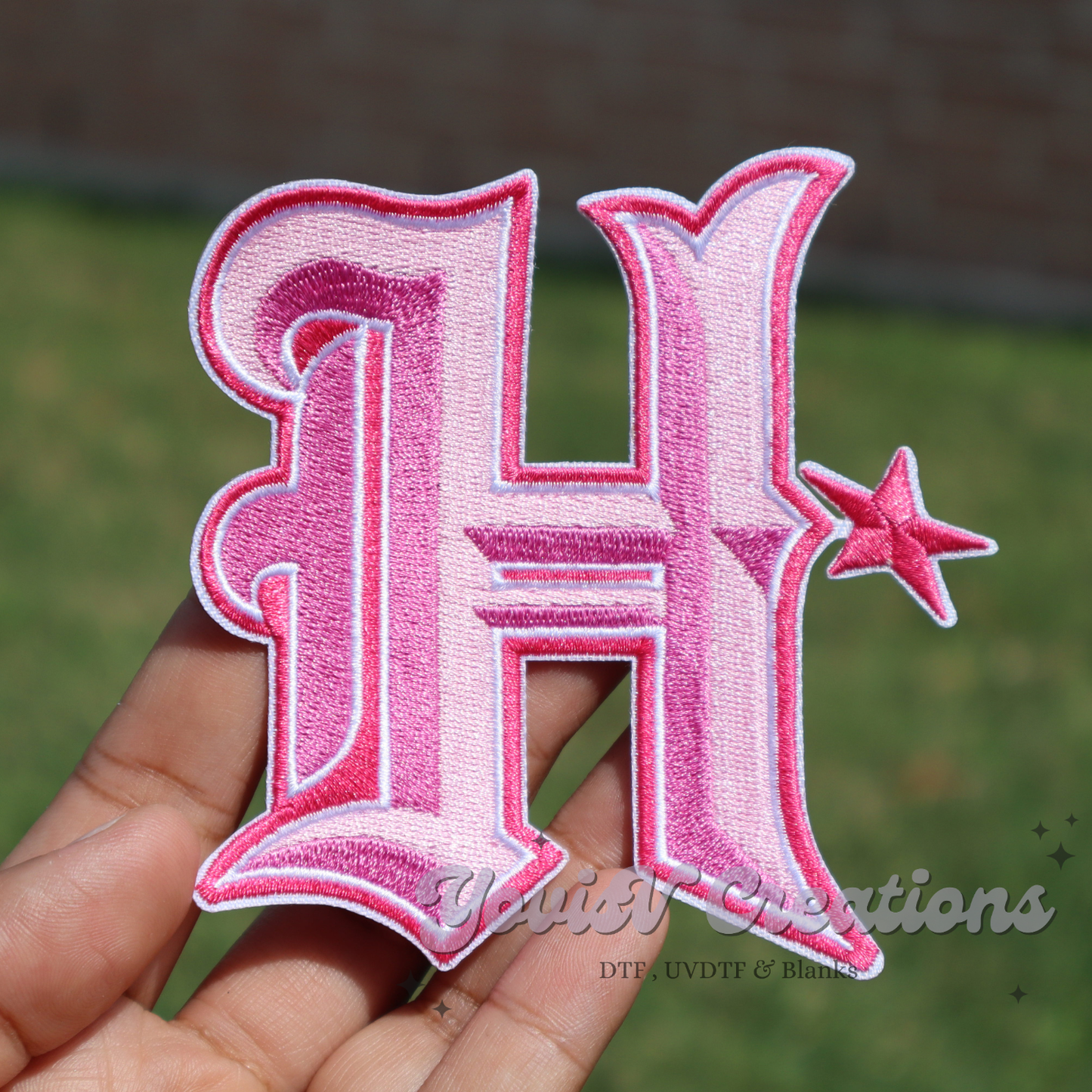 Pink H Patch