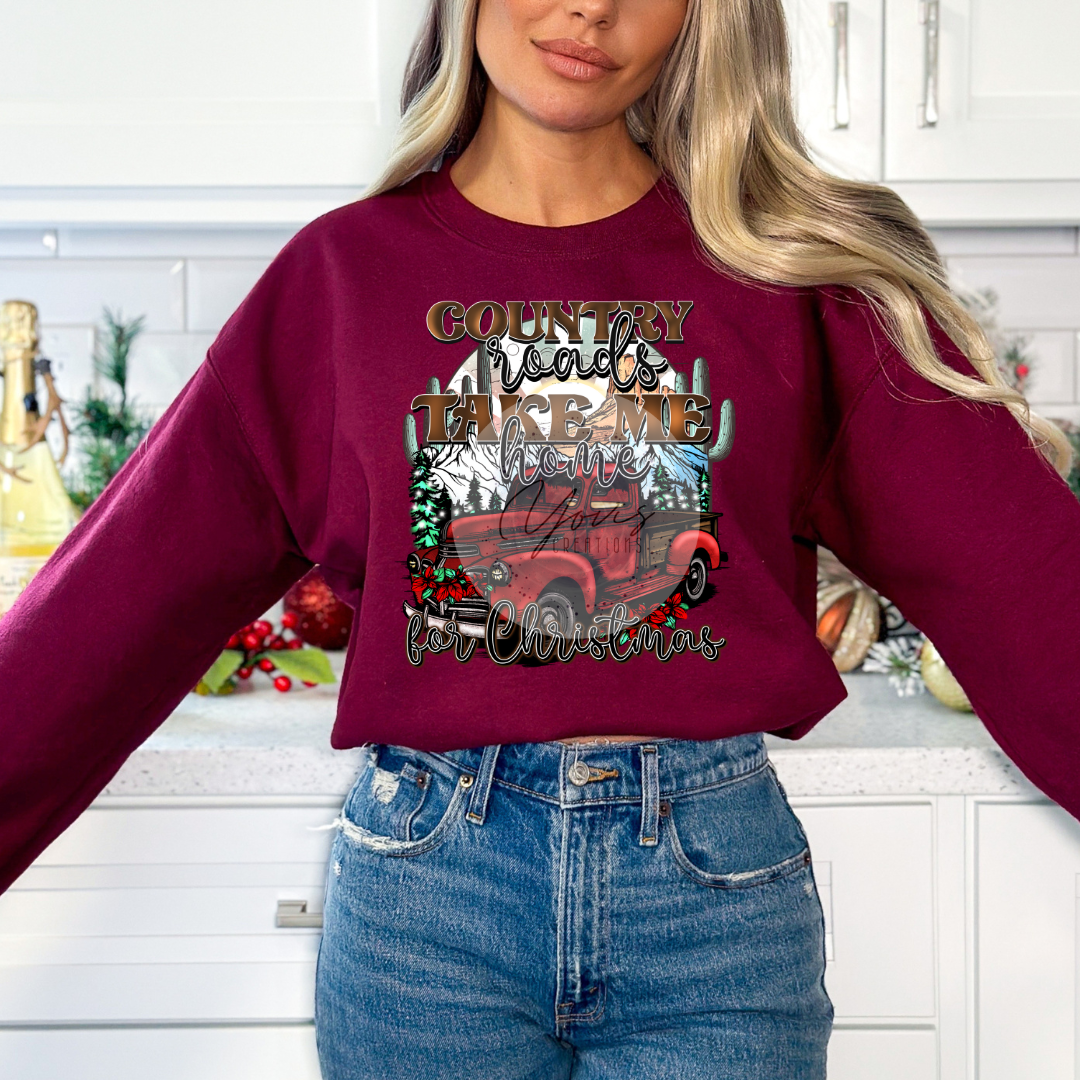 Country roads take me home for Christmas