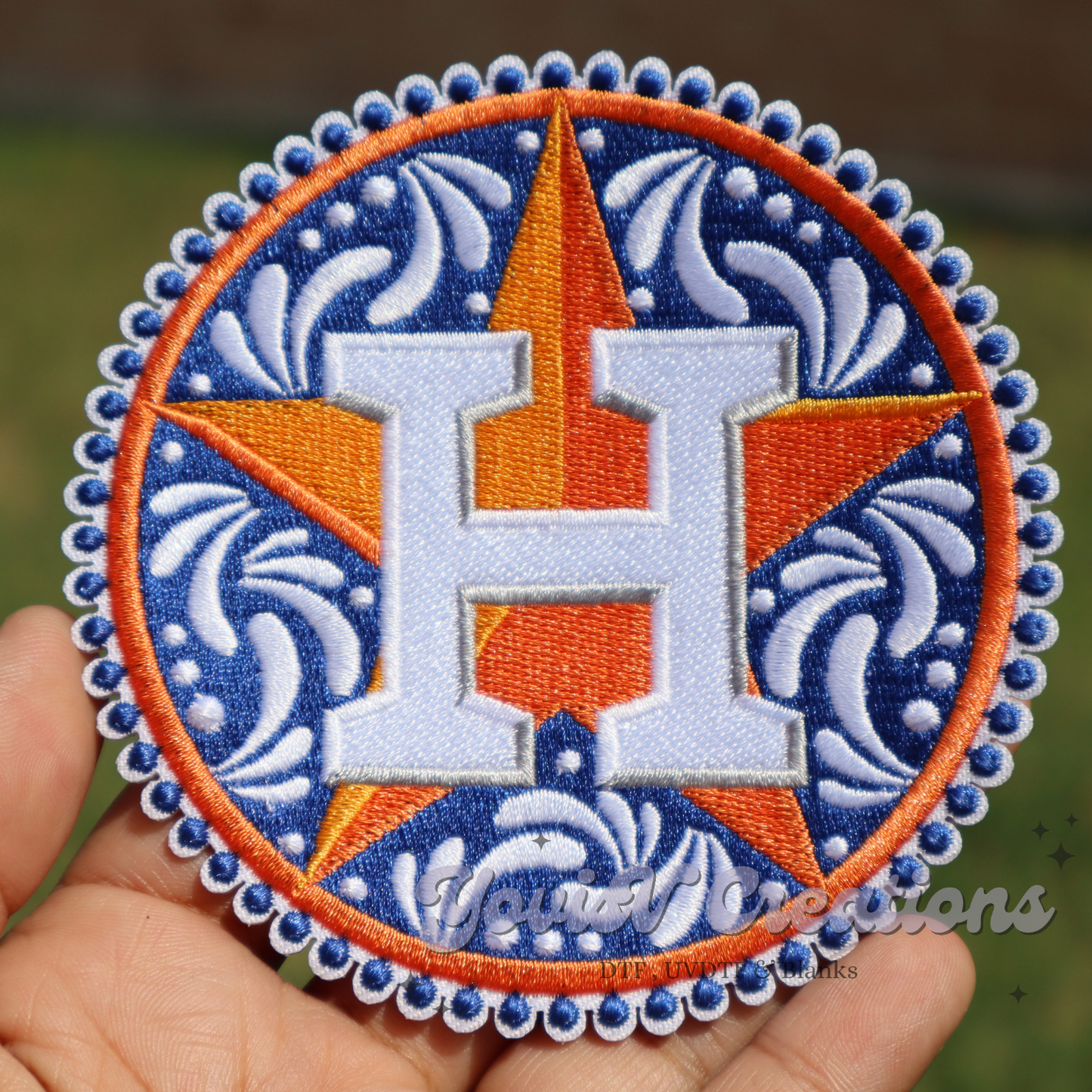 Blue & Orange Talavera Patch