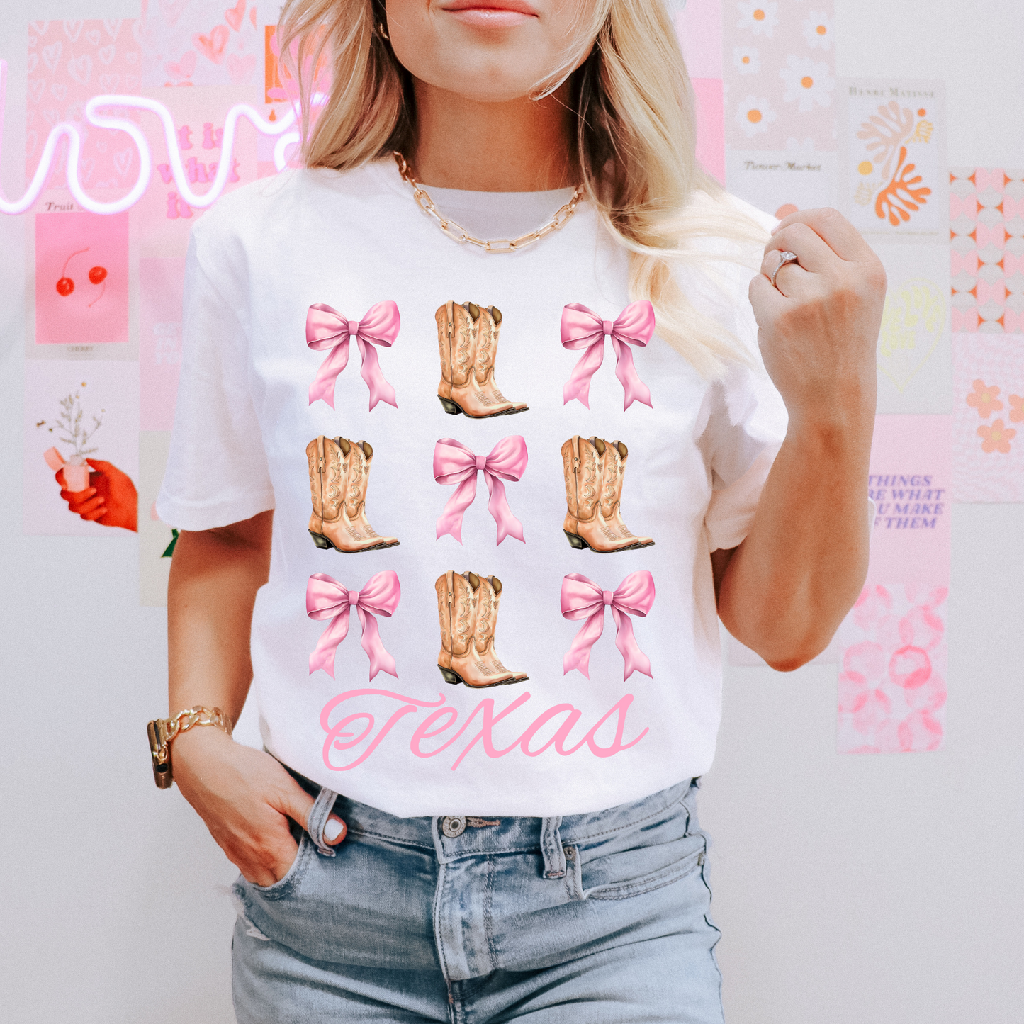 Pink bows & Boots Texas