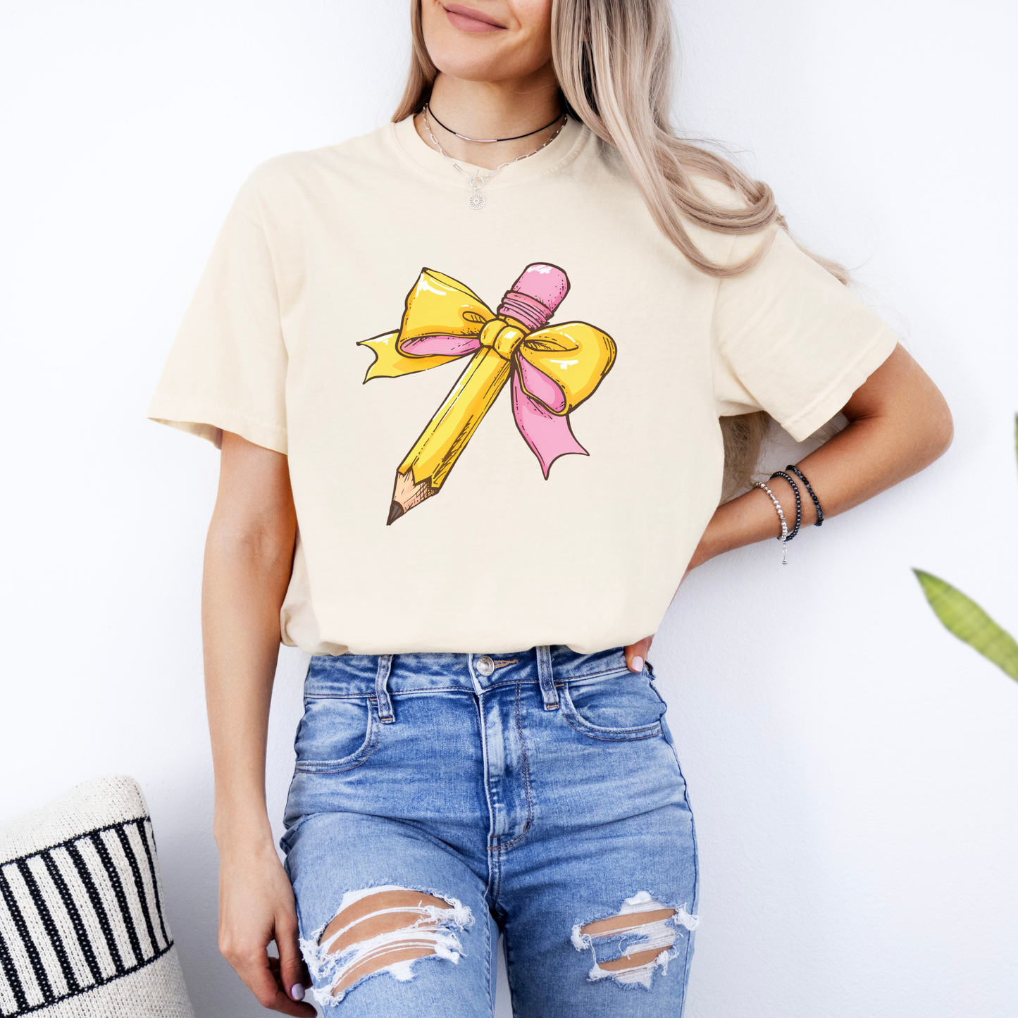 Pencil & Yellow Bow