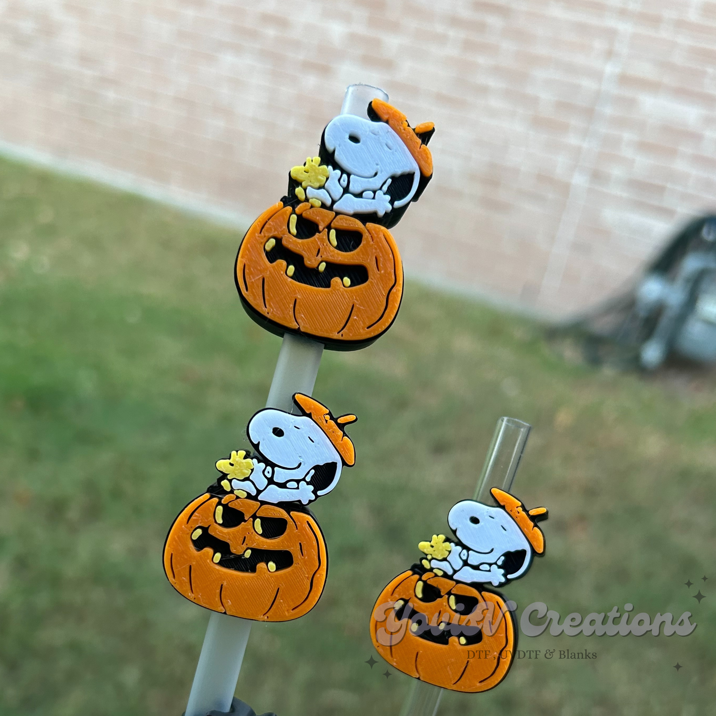 Pumkin Snoopy Straw Topper