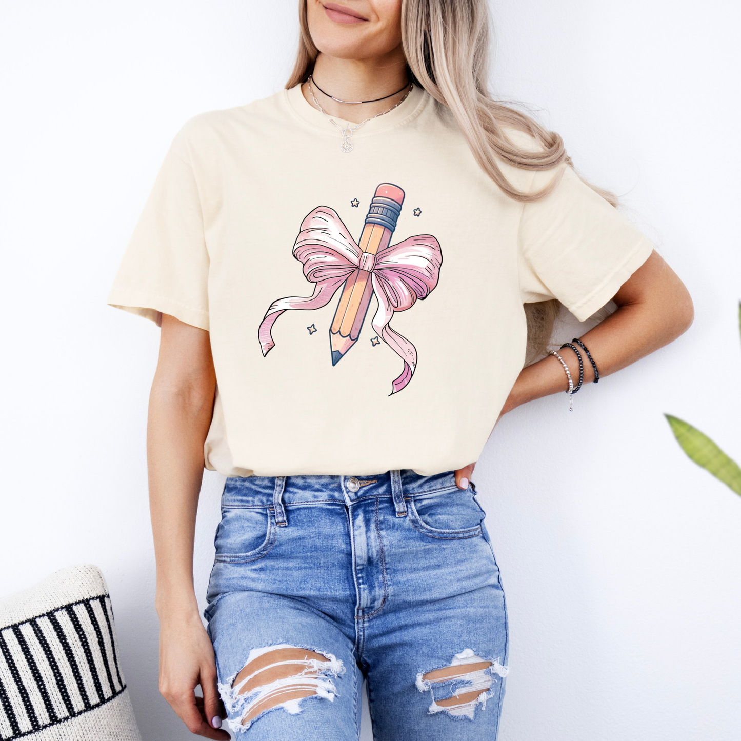 Pencil & Pink Bow