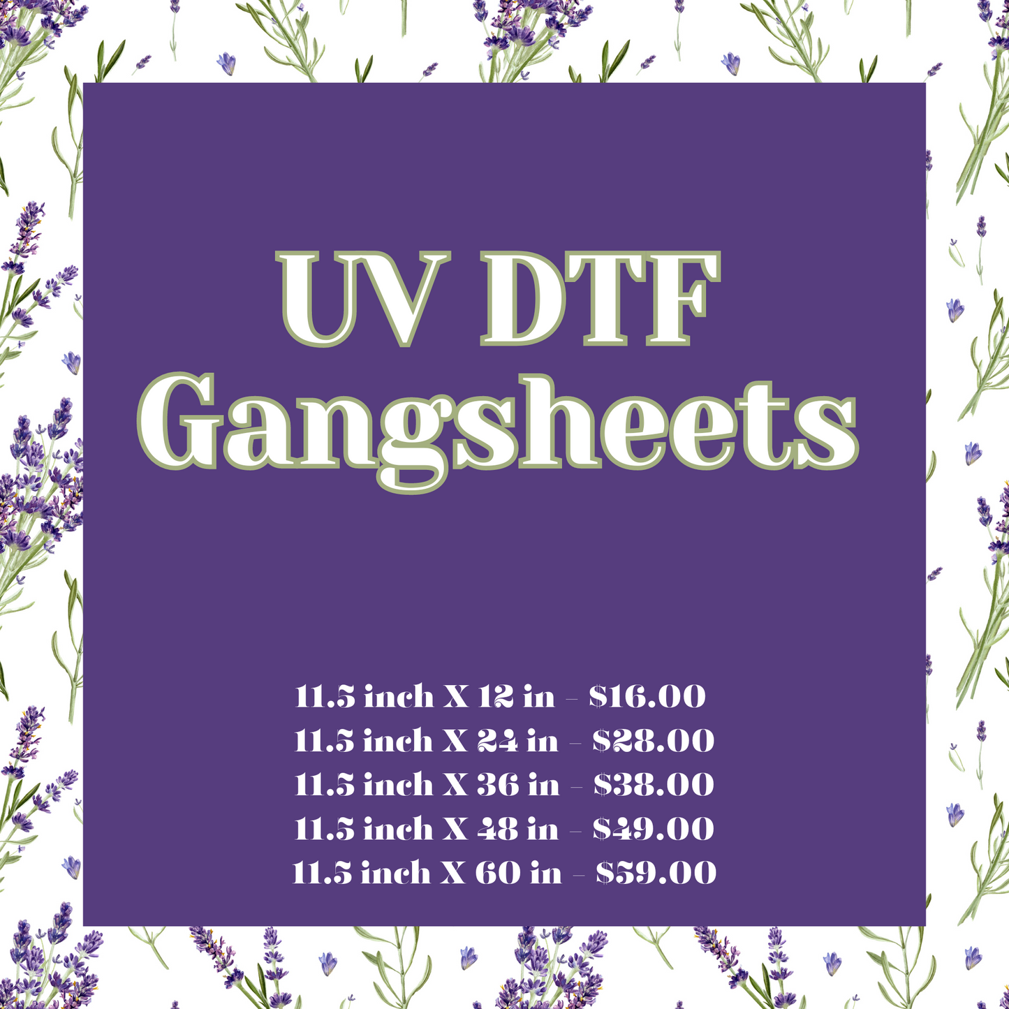 UV DTF Gangsheets