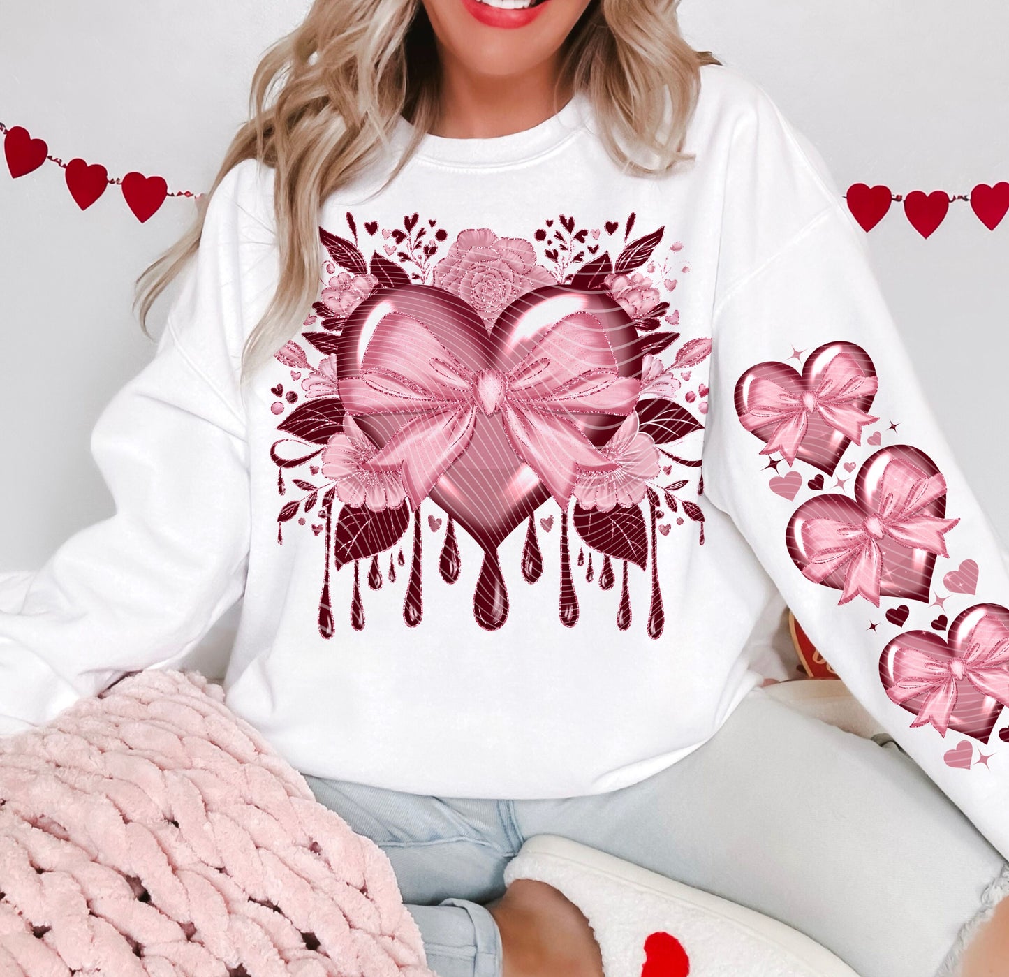 Glitter Floral Heart