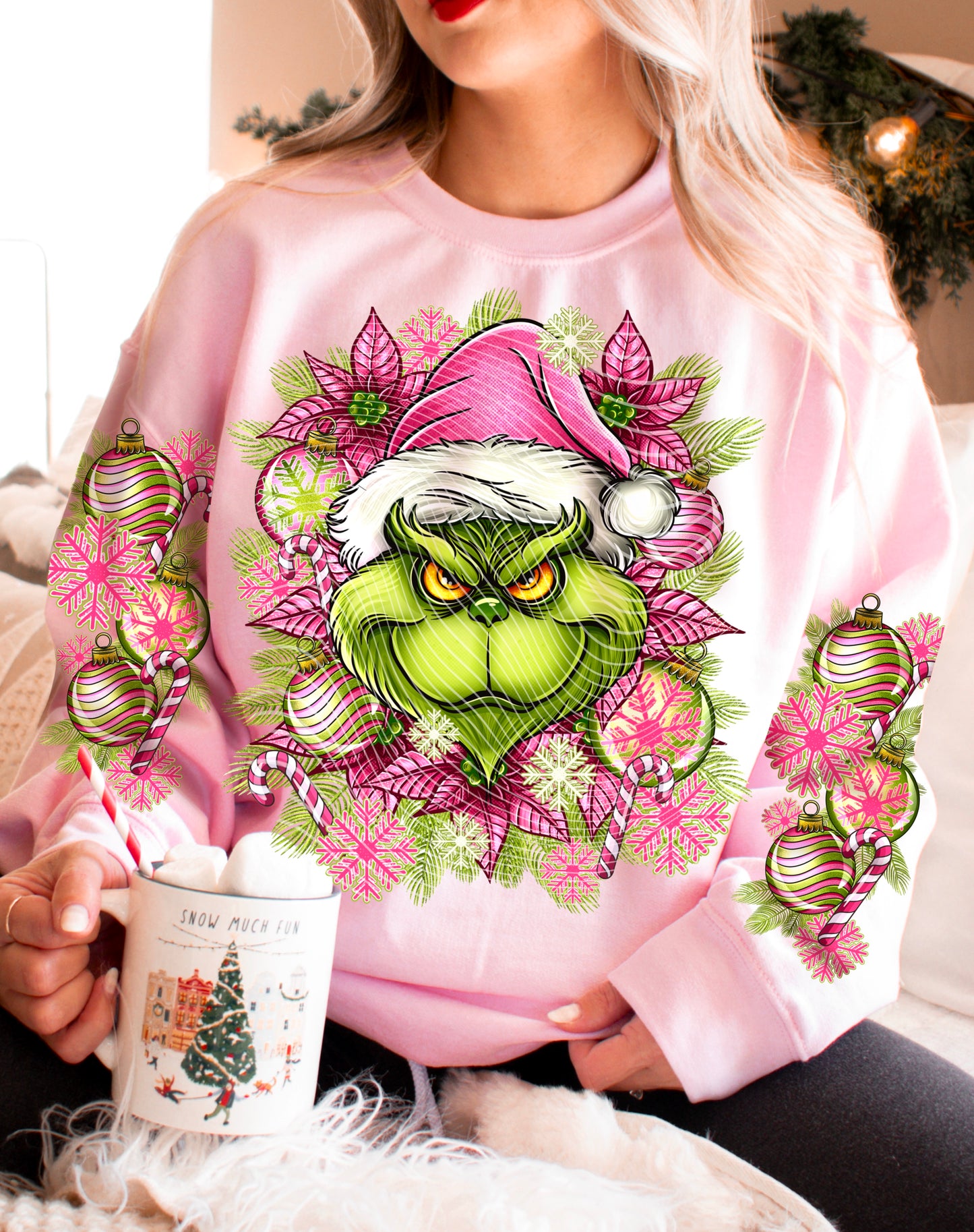 Mean One with Pink ornaments