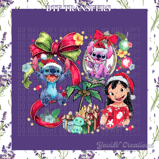 Blue and Pink Alien Christmas