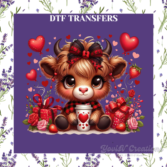 Valentine Highland Cow (Red)