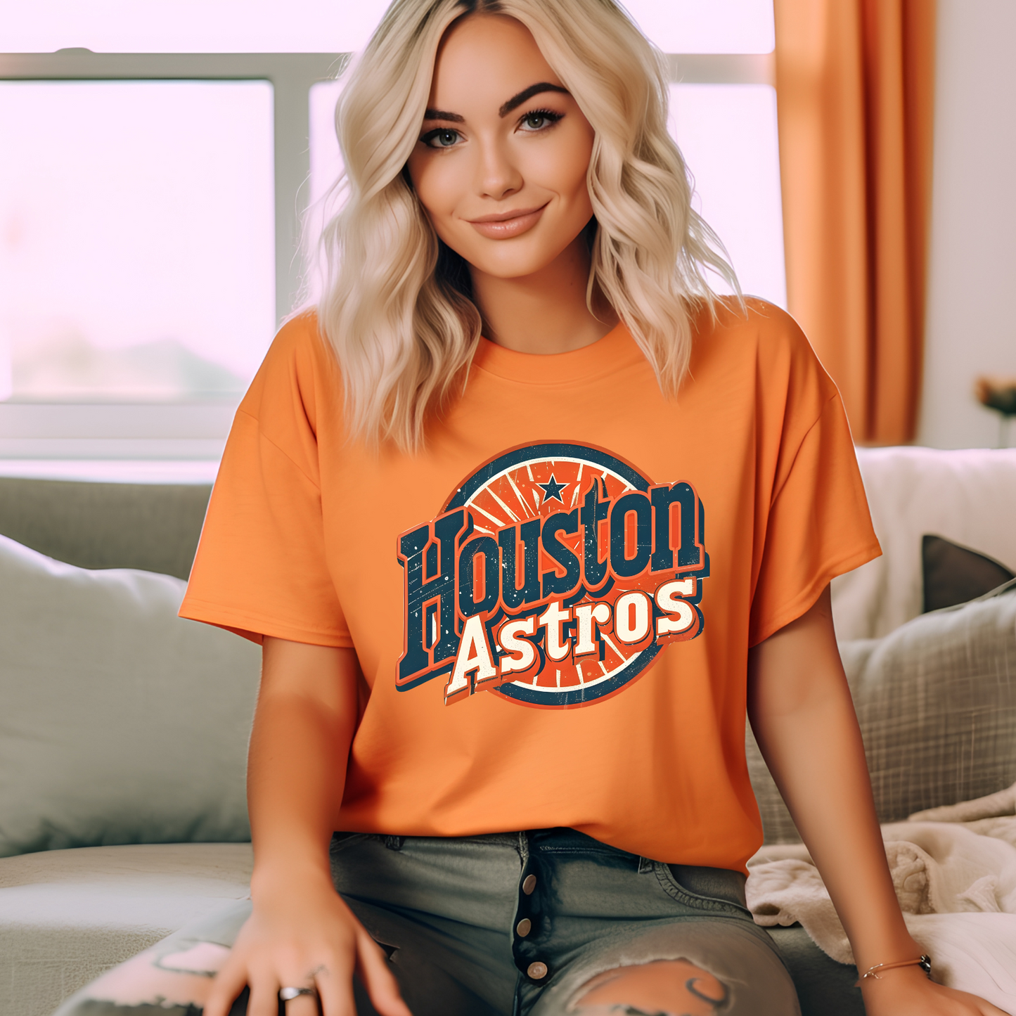 Astros Retro Orange and Blue