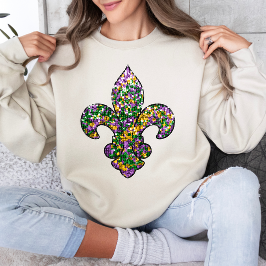 Fleur de Lis Faux Glitter