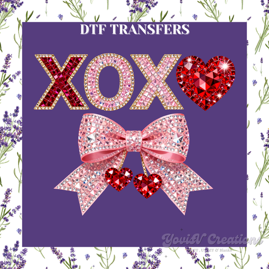 XOXO w/ Bow Rhinestones