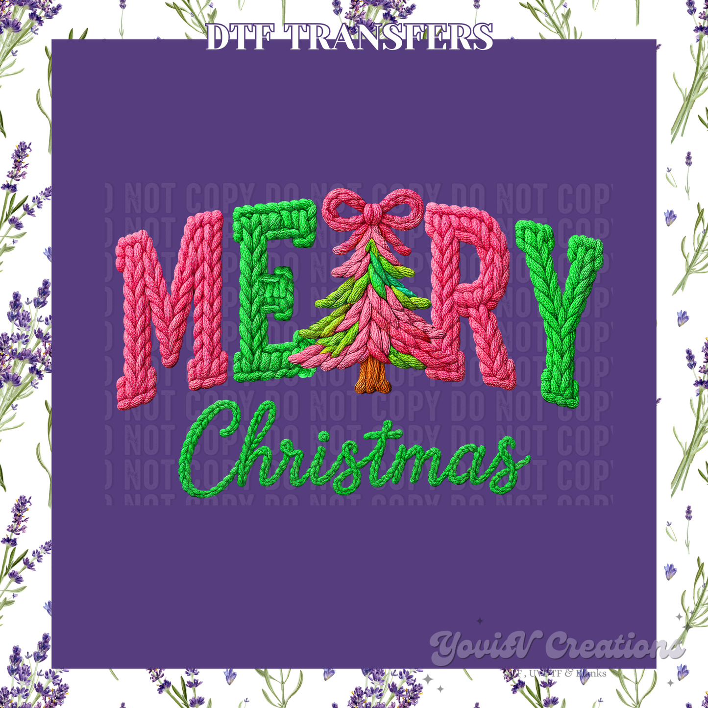 Merry Christmas Faux Embroidery