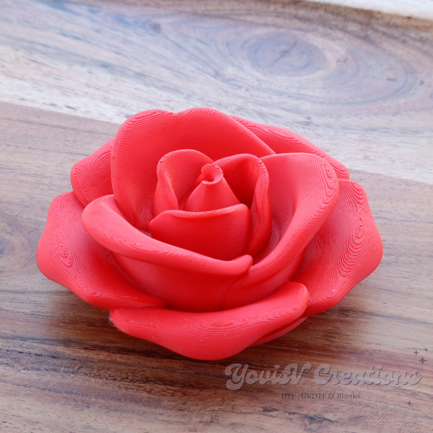 Rose Libby Topper | Bamboo Glass Lid | Cup Flower Top