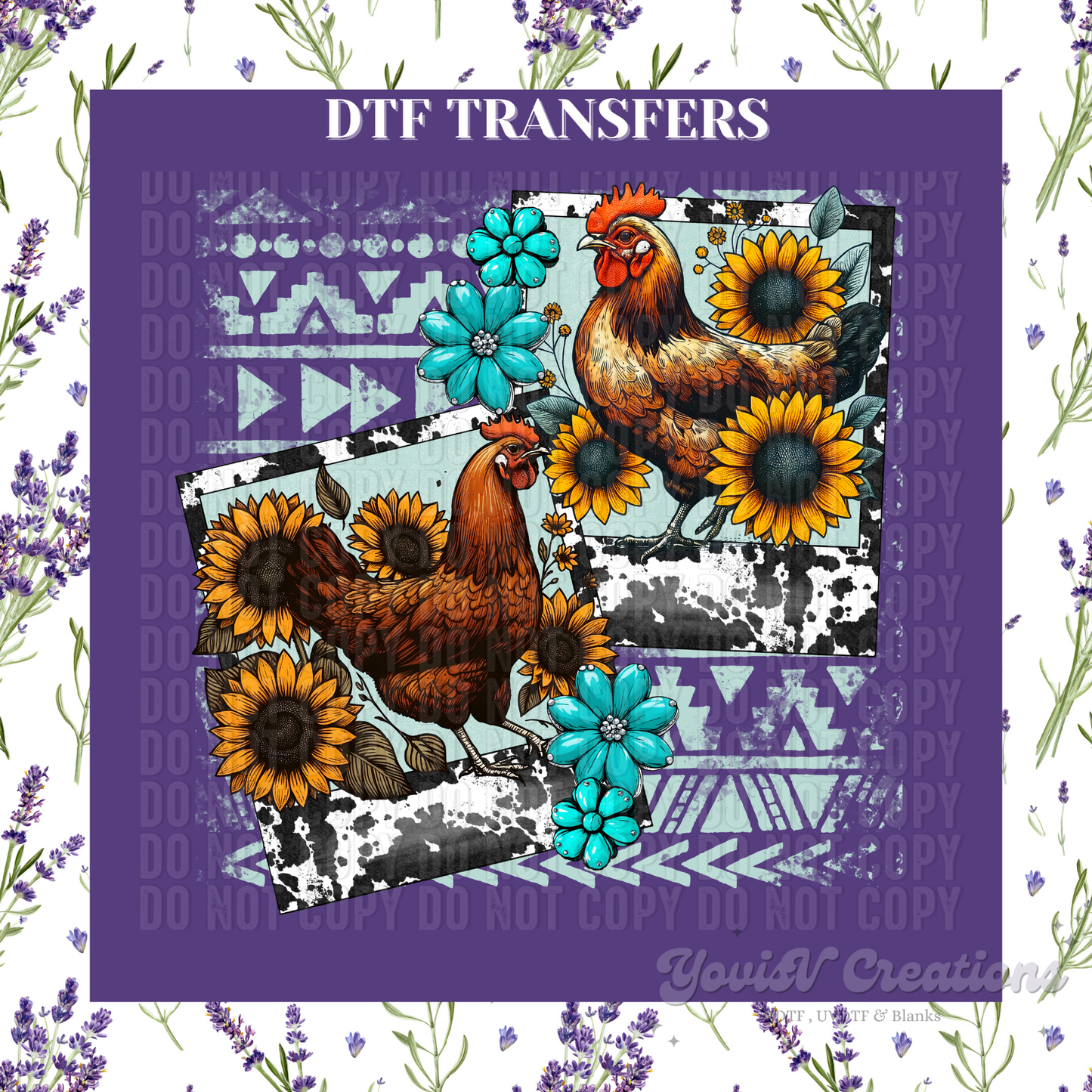 Chicken, Sunflower & Turquoise