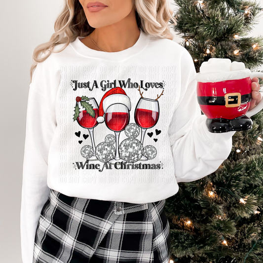 Just A Girl Who Loves Wine At Christmas