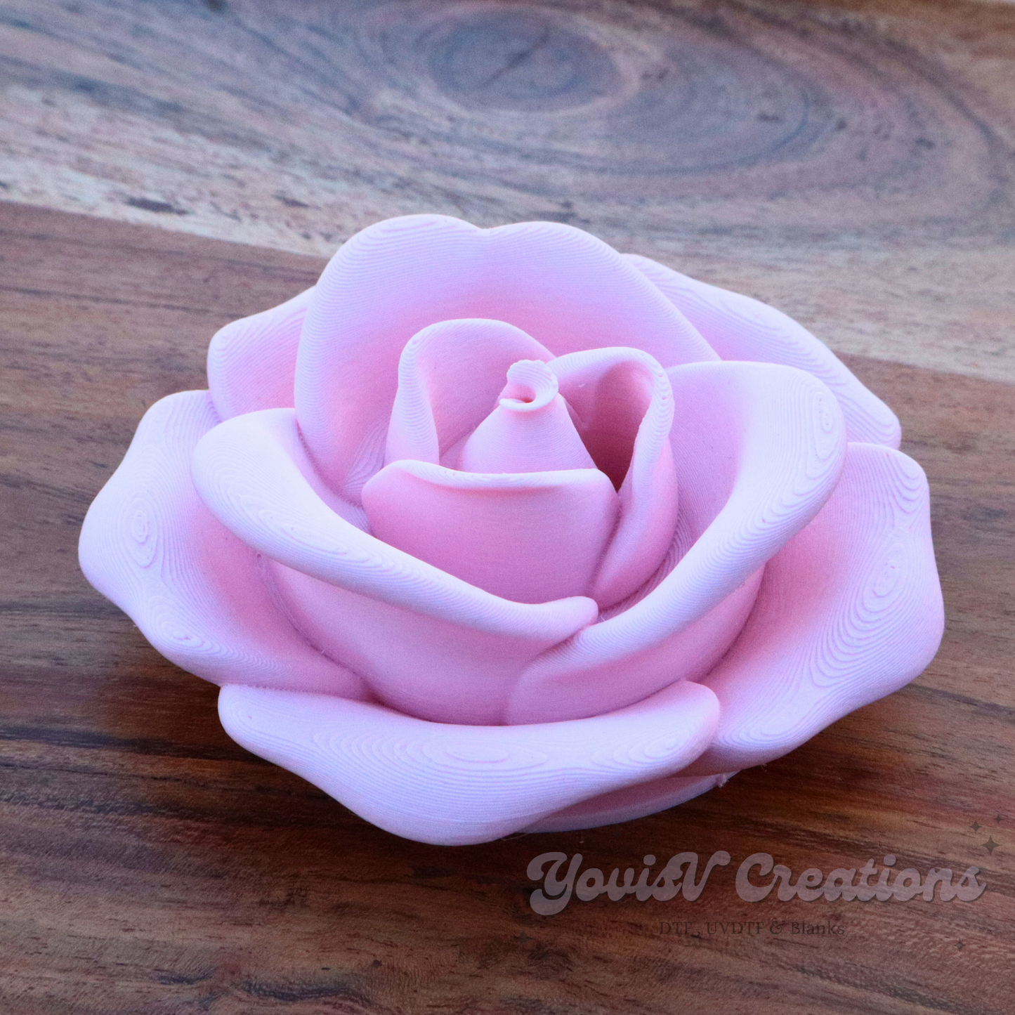 Rose Libby Topper | Bamboo Glass Lid | Cup Flower Top