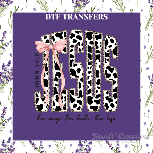 Jesus (Cow Print w/ Bow)