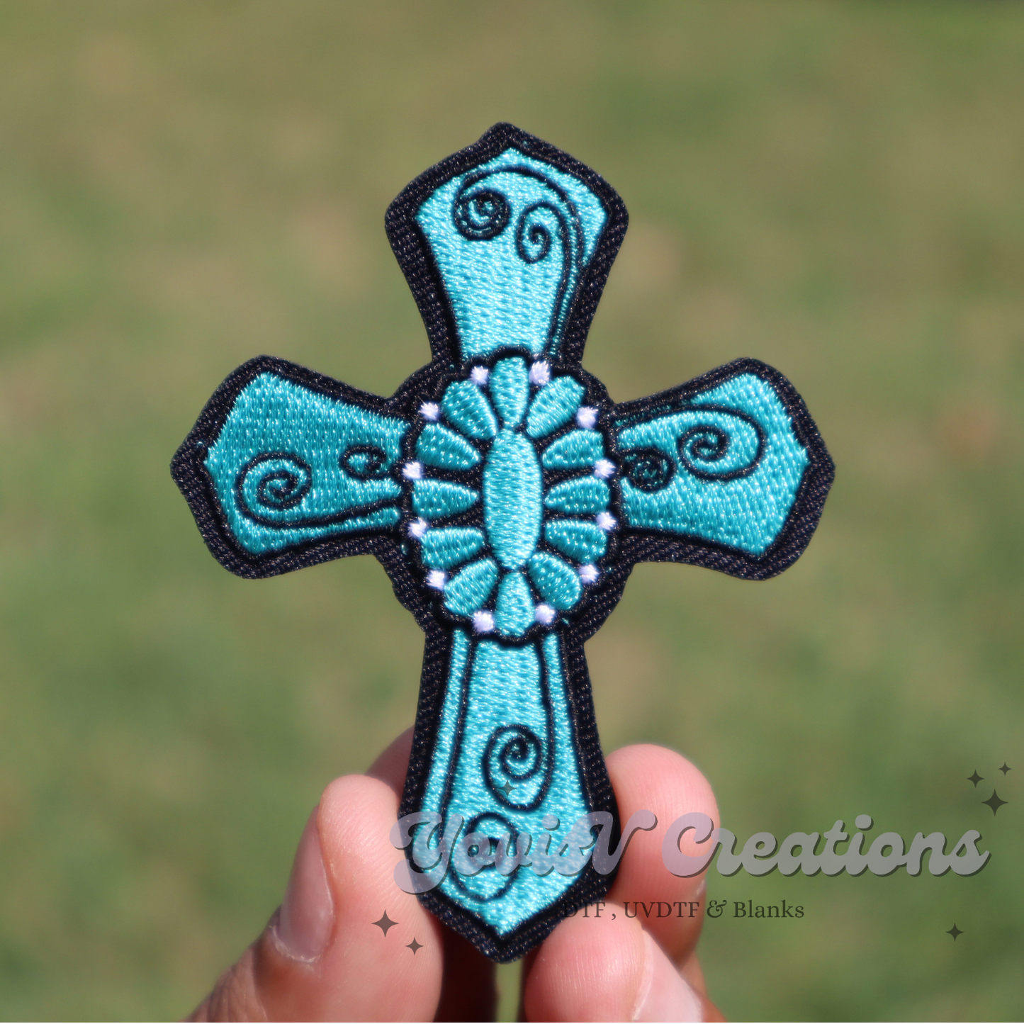 Turquoise Cross Patch