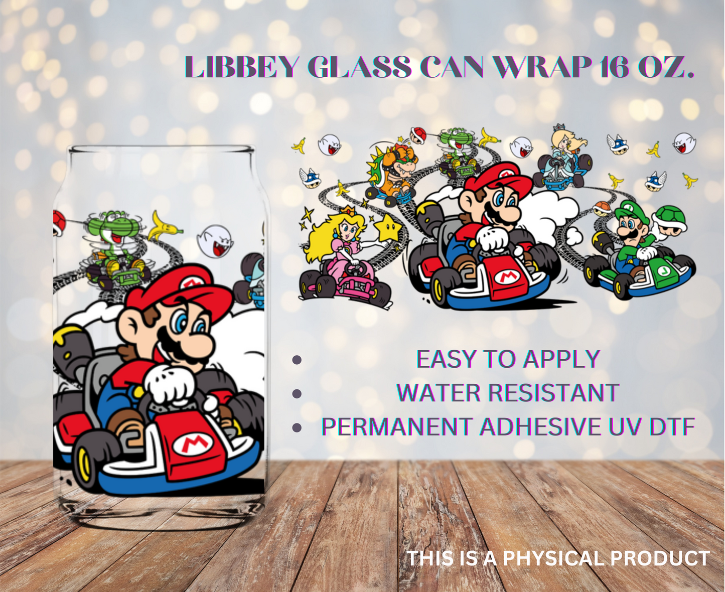 Mario with Karts 16oz Wrap