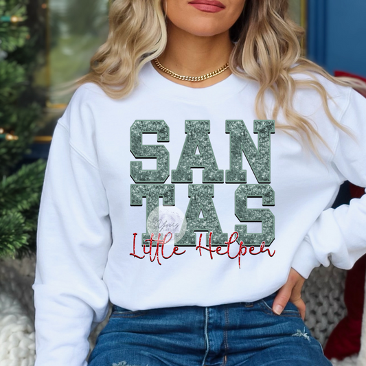 Santa Little Helper Faux Glitter