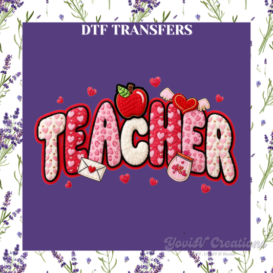 Teacher Hearts and Apple