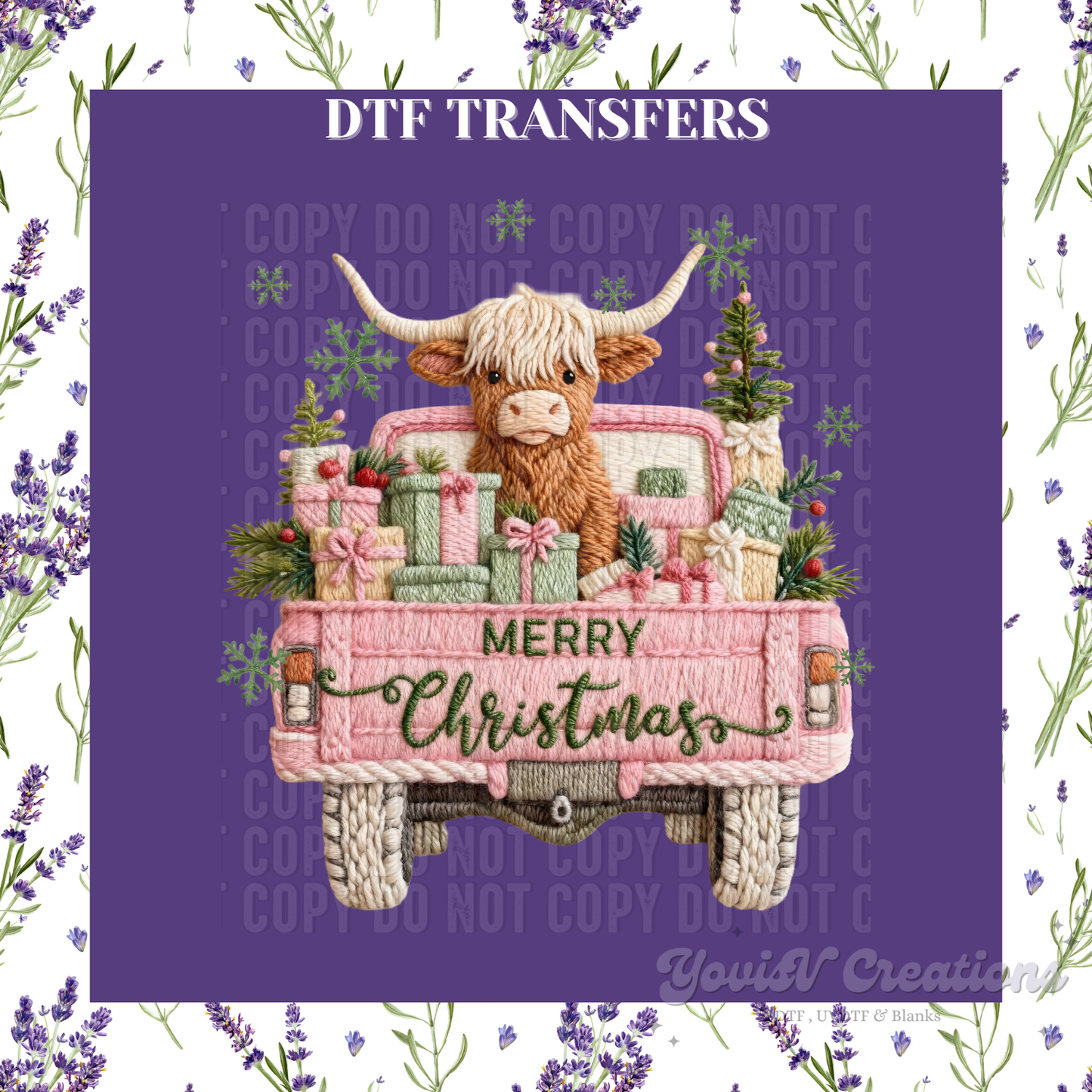 Merry Christmas Highland in truck