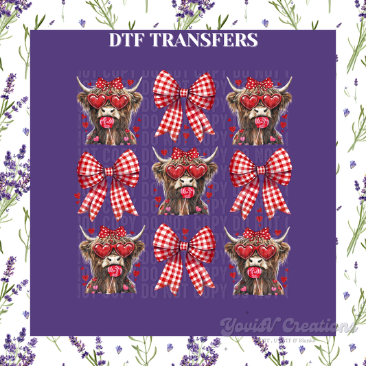 Highland Cow with Bows