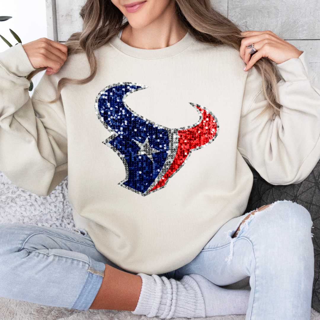 Texans Logo Faux Sequin