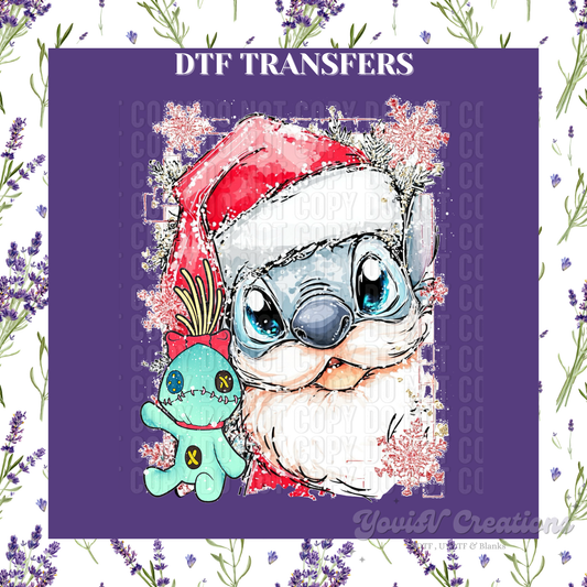Blue Alien as Santa