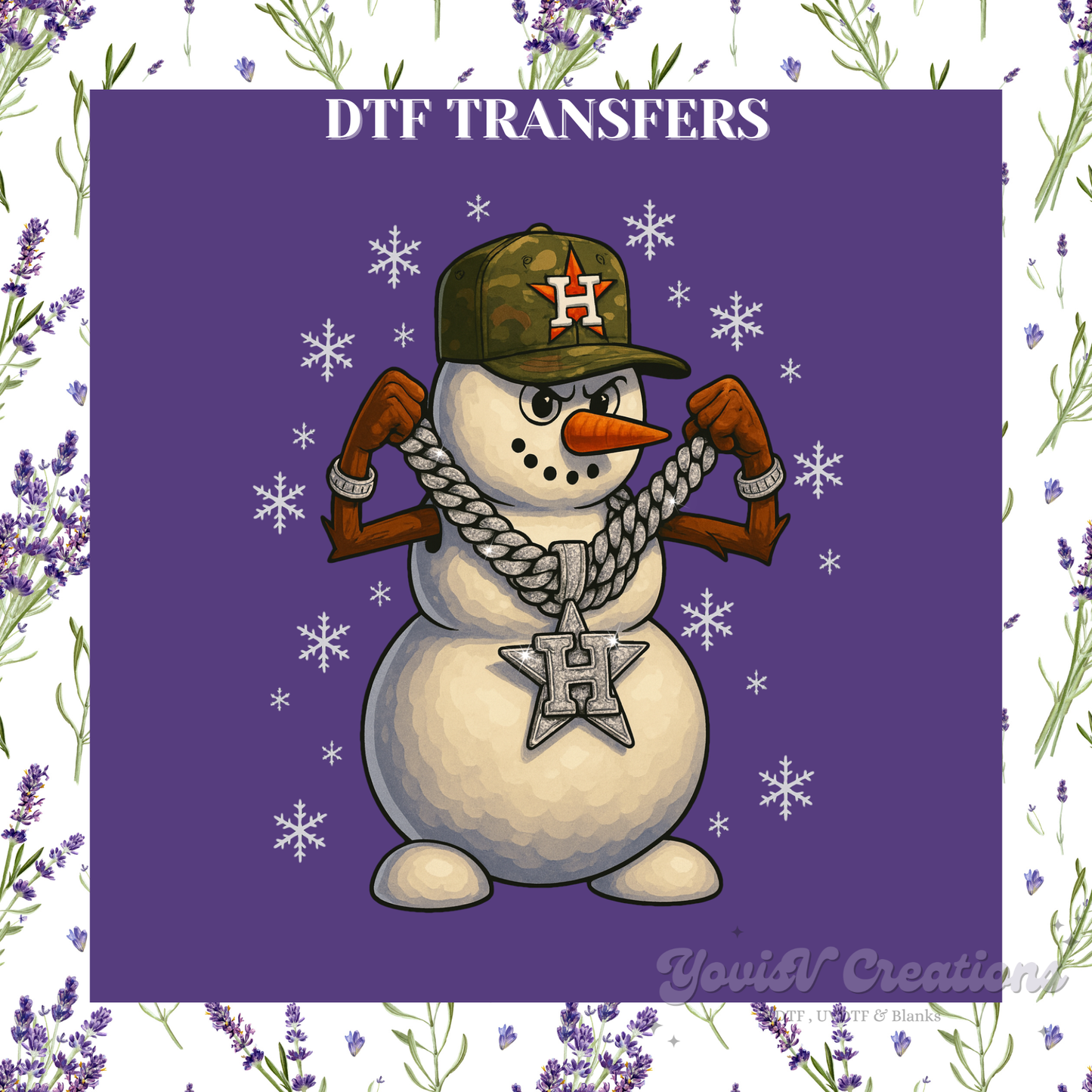 Snowman with Astros Chain