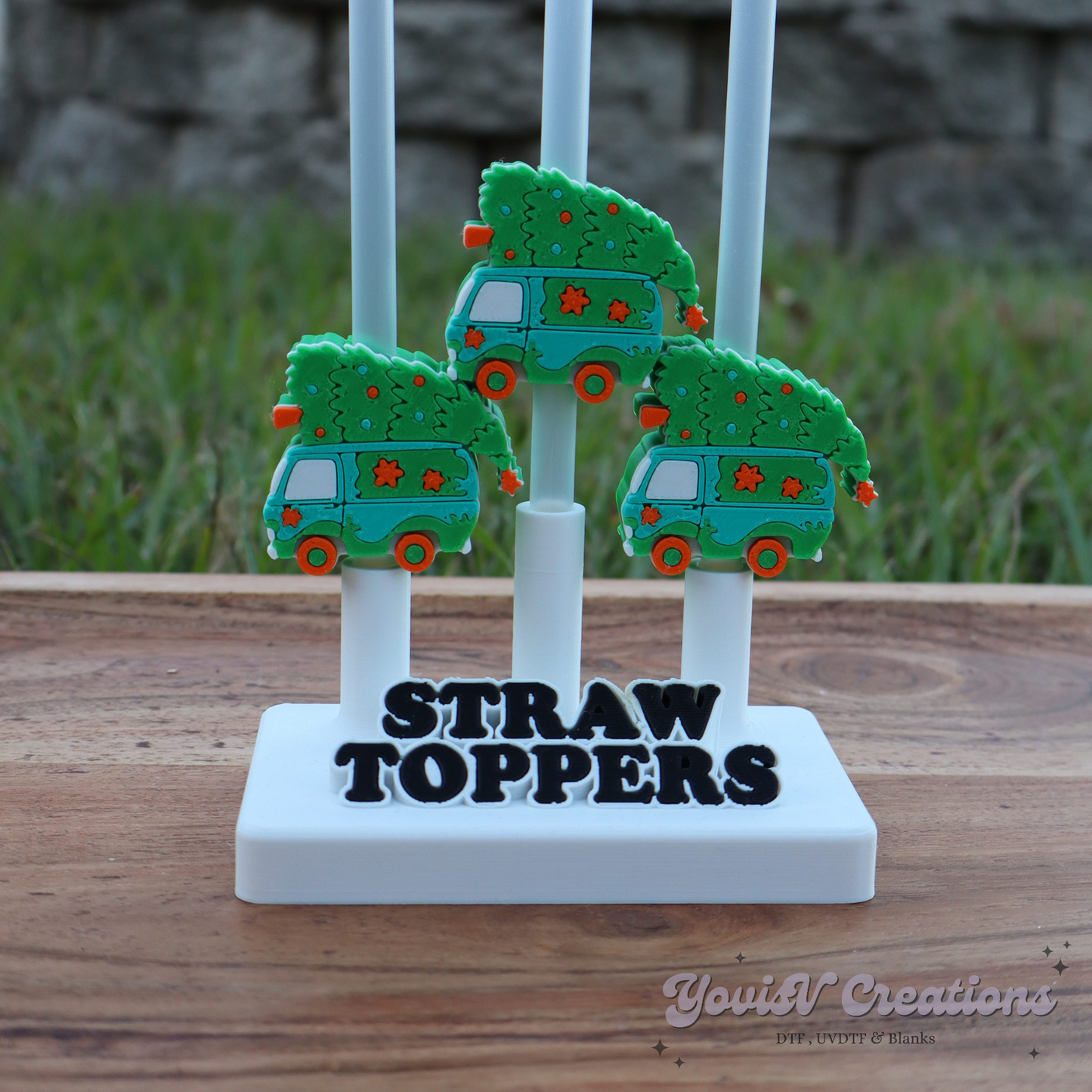 Mystery Van Christmas Tree Straw Topper