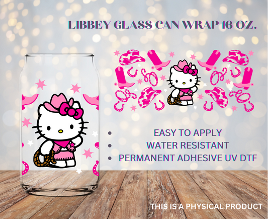 White Kitty Pink Cowboy 16oz Wrap