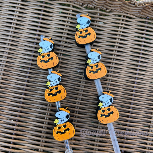 Pumkin Snoopy Straw Topper