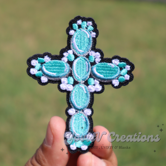 Turquoise Cross Patch