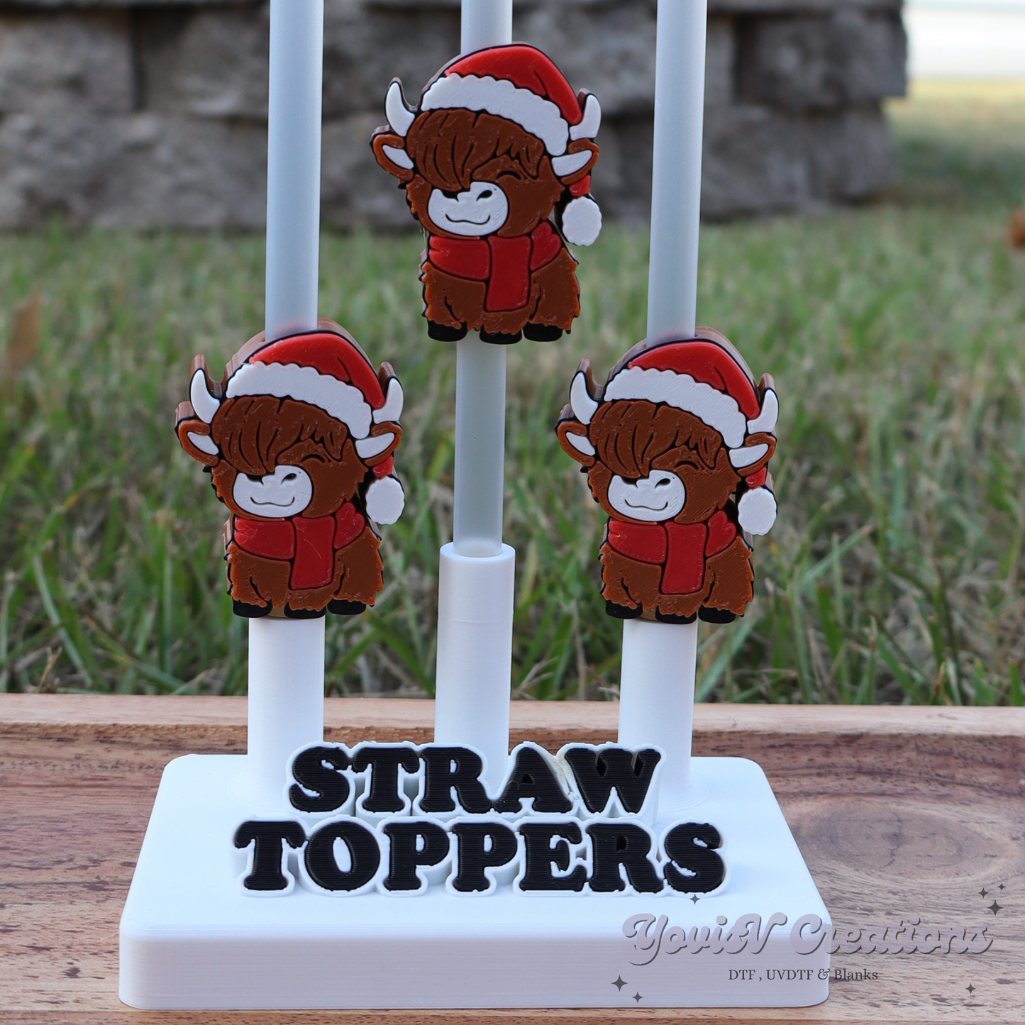 Christmas Cow Straw Topper
