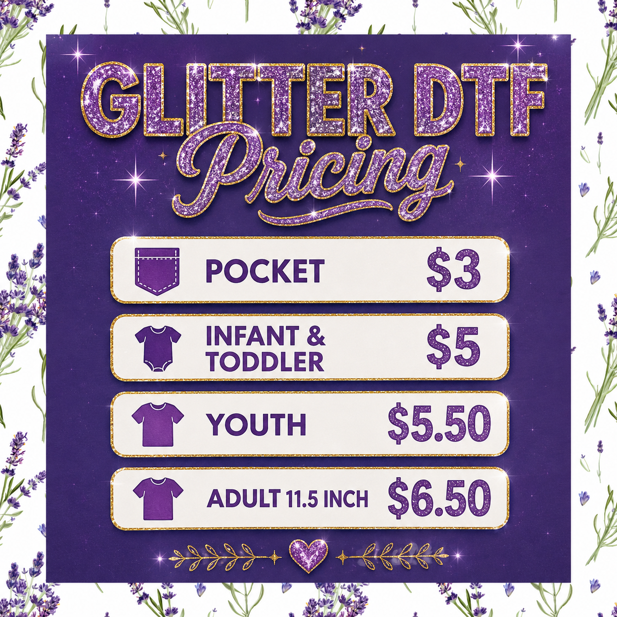 Glitter DTF Transfer