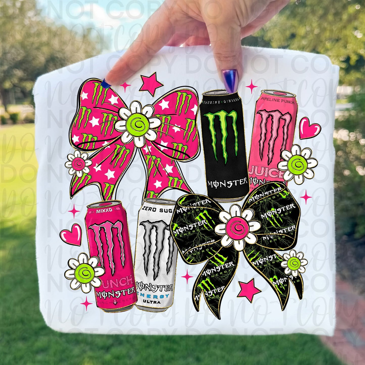 Pink & Green Energy Drink Bow